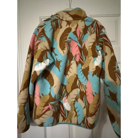 Patagonia Synchilla Snap-T Fleece Pullover Teal Pink Floral Camo Medium - Picture 5 of 11